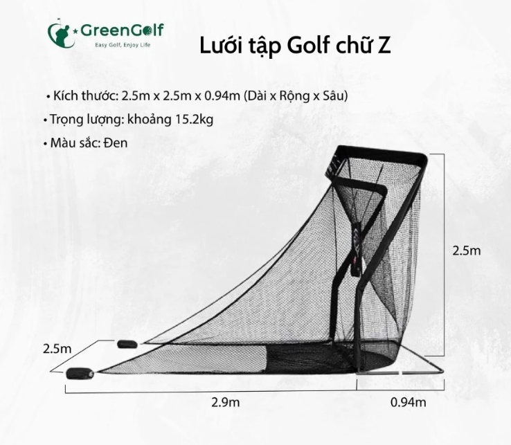 CBKZ5 -  Combo khung tập Golf chữ Z và thảm tập swing