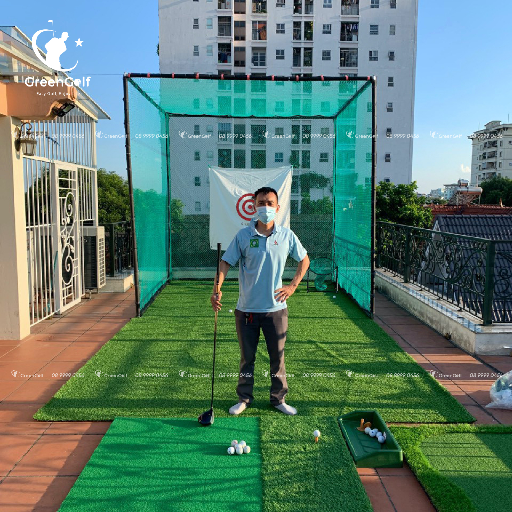 Combo Khung 2.5x2.5x2.5 + Thảm Swing + Thảm cỏ 2,5x2,5 - CBKL6.5