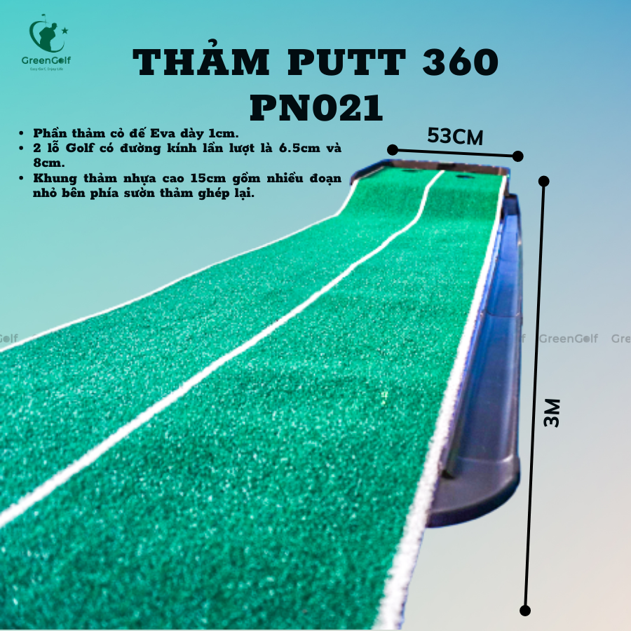 Thảm Tập Golf Putt 360 - Trải Nhiệm Cú Putt Tuyệt Vời Ngay Tại Nhà Và Chinh Phục Mọi Sân Golf!