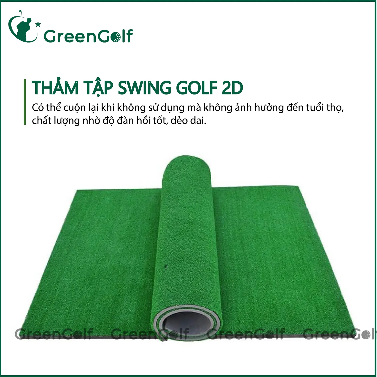 Thảm Tập Swing Golf 2D 1,5 x 1,5M - TTS1515